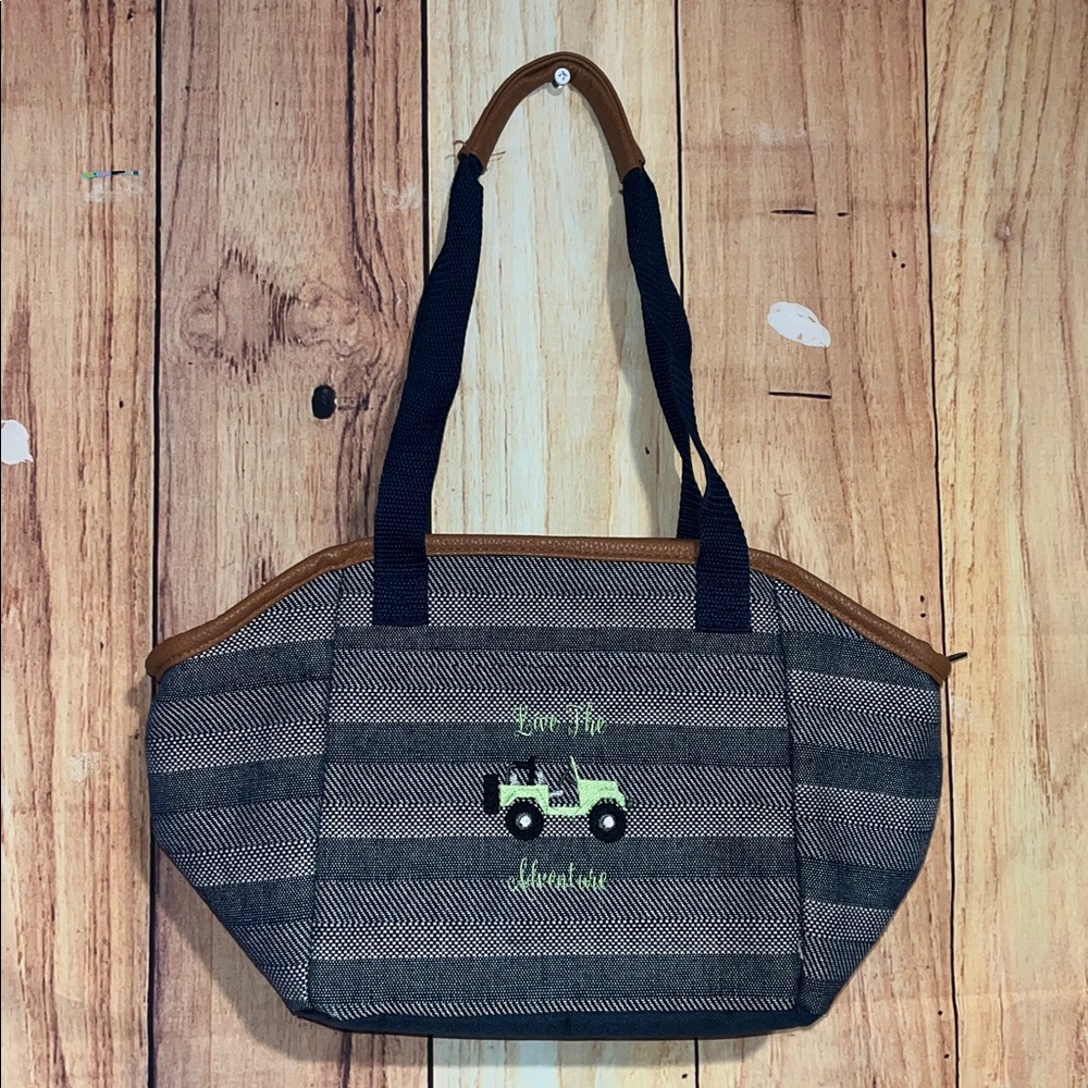 Thirty-one Lunch Break Thermal - Woven Strip Jeep Personalized Lime Green